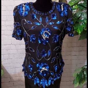 Papéll Boutique Silk/Sequin Top Large